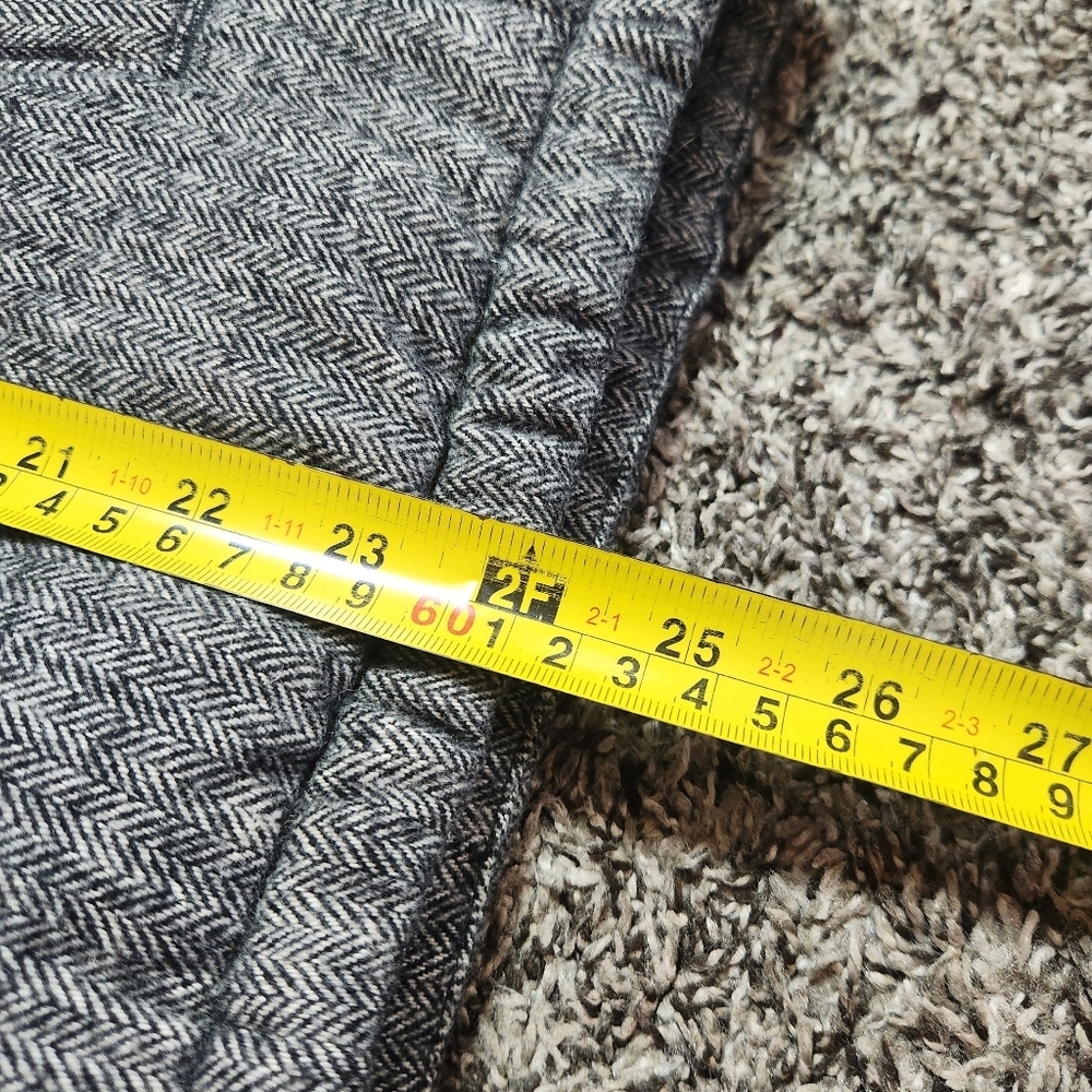 Old Navy Womens Gray Herringbone Full Zip Fleece Puffer Vest Wool Blend Sz Med - Picture 15 of 16